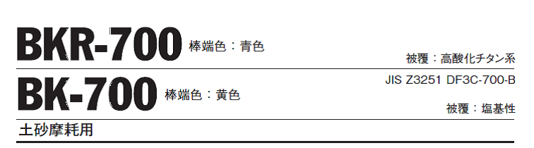 ニッコー溶材　硬化肉盛用溶接棒　BK-700