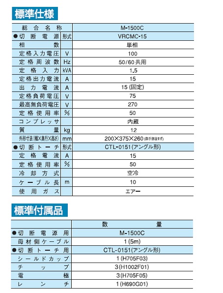 ダイヘン（DAIHEN）　エアープラズマ切断機　M-1500C
