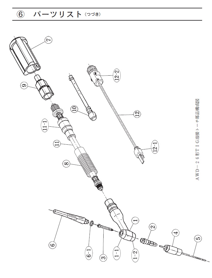 ダイヘン（DAIHEN） TIG溶接用トーチ AWD-26(200A、空冷、Dシリーズ専用、4M）