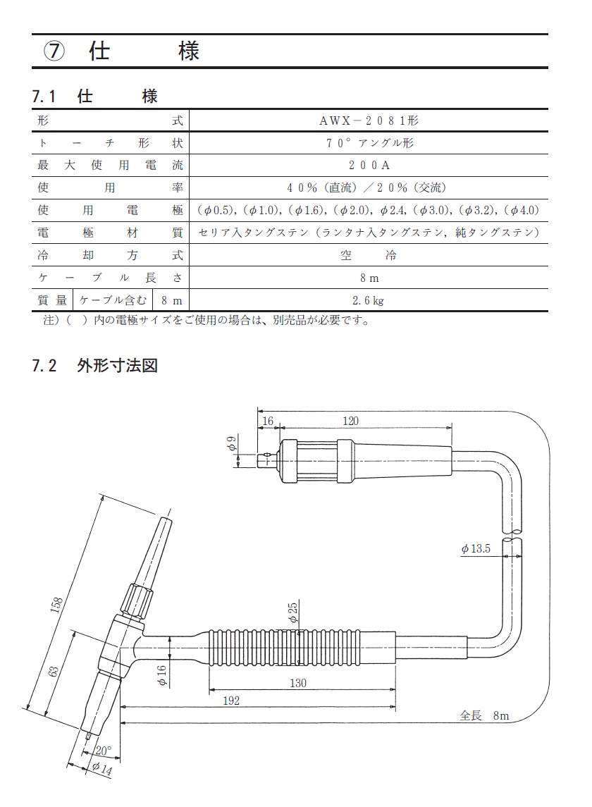 ダイヘン TIG溶接トーチ