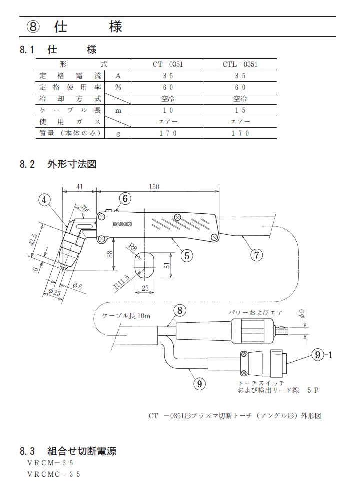 0円 品質満点 ダイヘン 50A 70A プラズマ切断トーチ CT-0701 CT-0702 仕様 ×10m 1本 限定商品 0円 品質満点 ダイヘン 50A 70A プラズマ切断トーチ CT-0701 CT-0702 仕様 ×10m 1本 限定商品