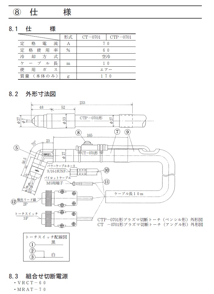 ダイヘン　エアプラズマ切断トーチ