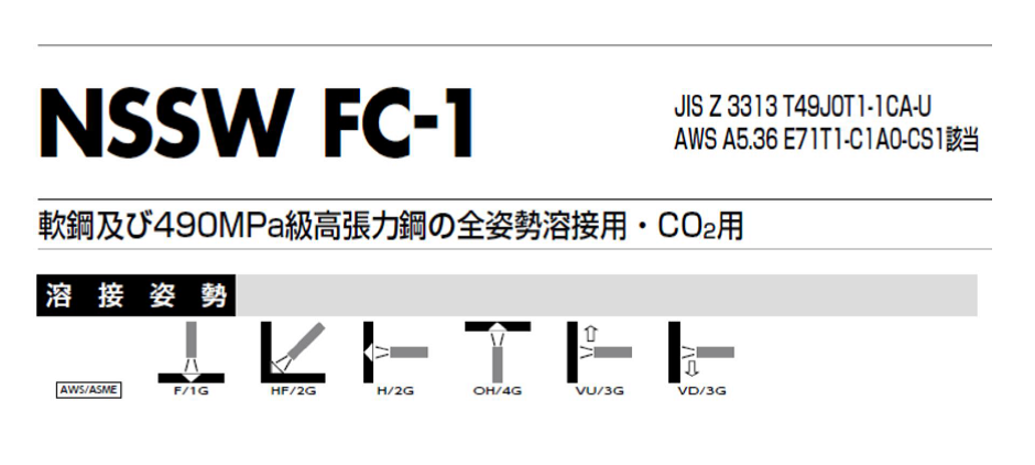 日鉄住金　溶接棒　FC-1